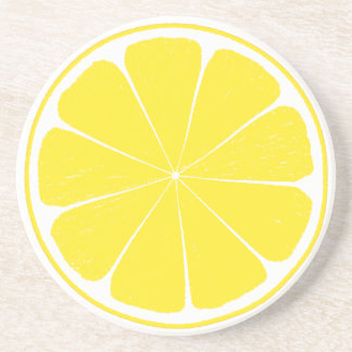 Bright Yellow Lemon Citrus Fruit Slice Coaster