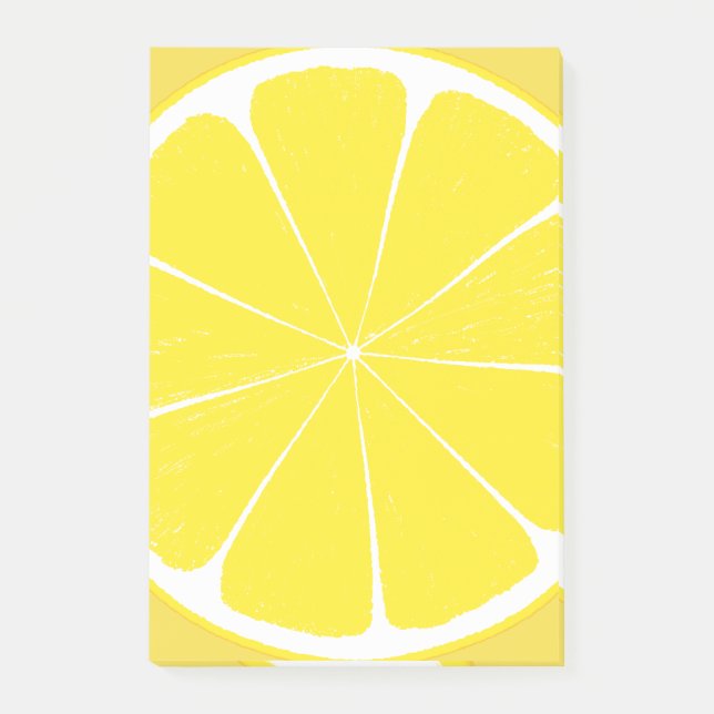 Bright Yellow Lemon Citrus Fruit Slice Design Post-it Notes (Front)