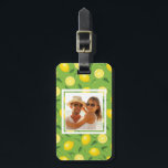 Bright Yellow Lemon Pattern | Add Your Photo Luggage Tag<br><div class="desc">Vector seamless   with yellow lemons and leaves on green. © and ® Bigstock® - All Rights Reserved.</div>