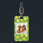Bright Yellow Lemon Pattern | Add Your Photo Luggage Tag<br><div class="desc">Vector seamless   with yellow lemons and leaves on green. © and ® Bigstock® - All Rights Reserved.</div>