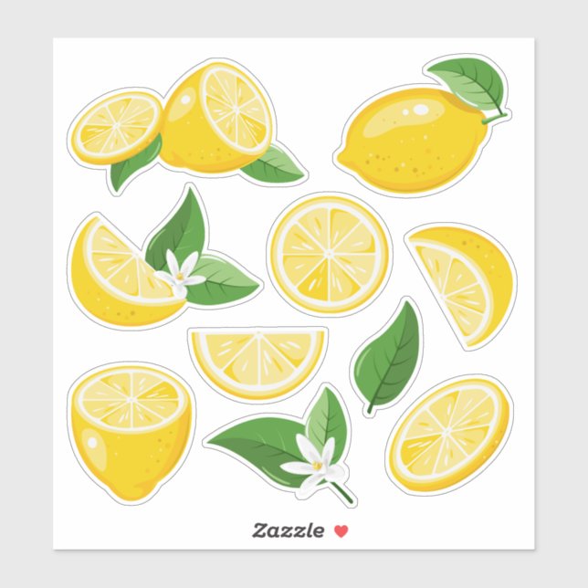 Bright yellow lemons and lemon slices (Sheet)