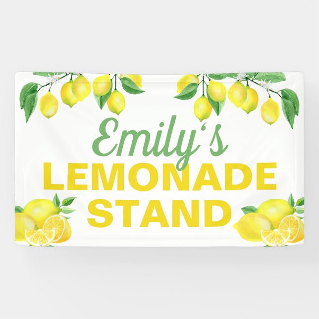 Bright Yellow Lemons Lemonade Stand  Banner (Horizontal)