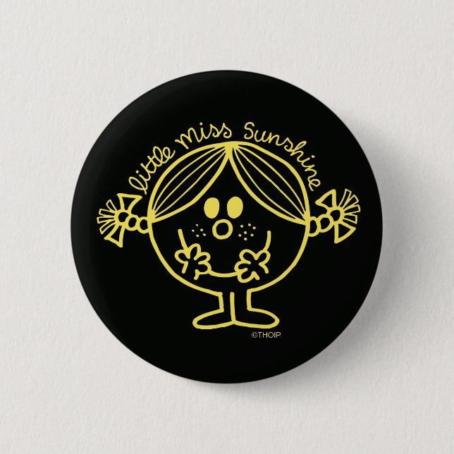 Bright Yellow Little Miss Sunshine 2 Inch Round Button (Front)