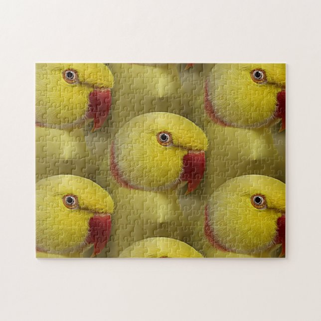 Bright Yellow Lutino Indian Ringneck Parrot Jigsaw Puzzle (Horizontal)