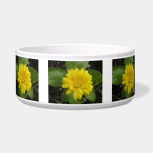 Bright Yellow Marigold Dog Bowl