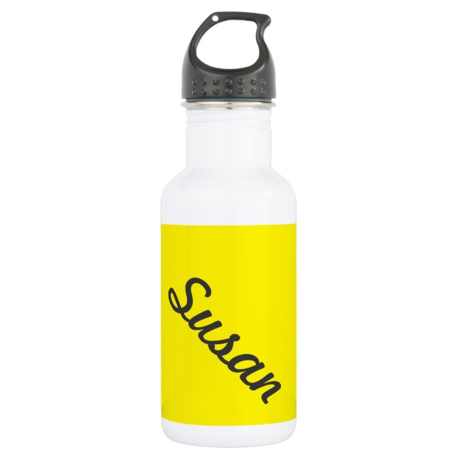 Bright Yellow Neon Trendy Monogram 532 Ml Water Bottle (Front)