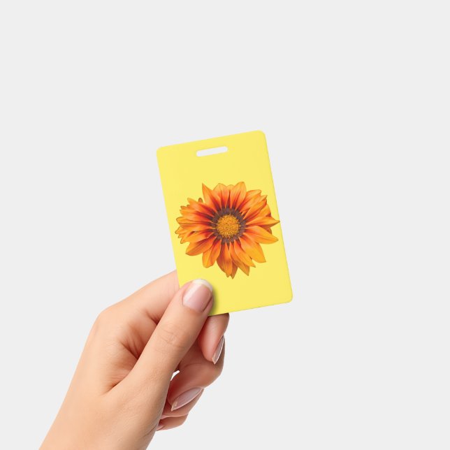Bright Yellow Orange Gradient Flower Cutout Badge (Handheld)