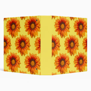 Bright Yellow Orange Gradient Flower Cutout Binder