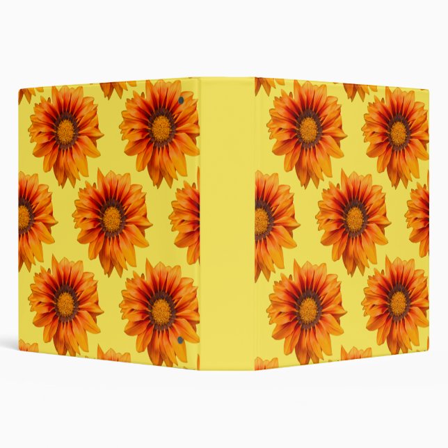 Bright Yellow Orange Gradient Flower Cutout Binder (Background)