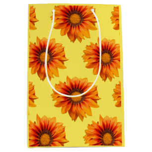 Bright Yellow Orange Gradient Flower Cutout Medium Gift Bag