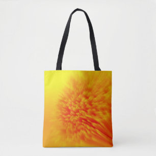 Bright yellow pattern with black back tote bag