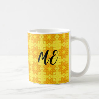 bright yellow patterned customizable tote bag coffee mug