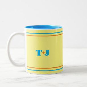 Bright Yellow Personalized Two-Tone Coffee Mug