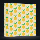 Bright Yellow Pineapple Pattern Binder<br><div class="desc">Get the tropical feel all year round with this bright and cheerful yellow and green pineapple pattern! Sweet and joyful pineapples on a subtle yellow stripe background.</div>