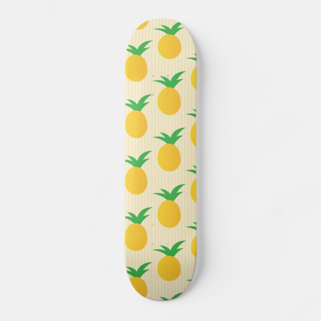 Bright Yellow Pineapple Pattern Skateboard (Front)