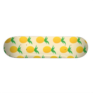 Bright Yellow Pineapple Pattern Skateboard