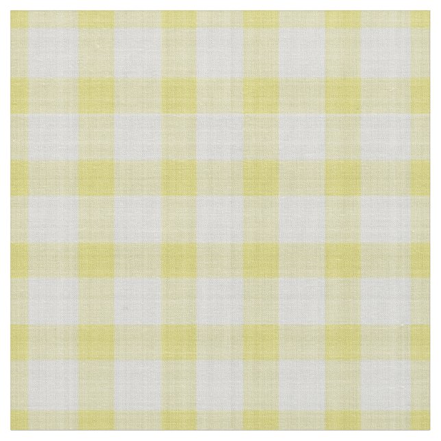 Bright Yellow plaid Gingham Fabric (Close Up)