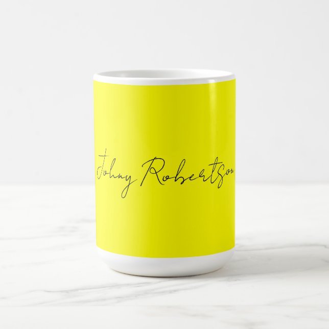 Bright Yellow Plain Elegant Professional Modern Coffee Mug (Center)