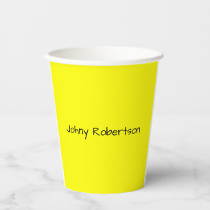 Bright Yellow Plain Elegant Professional Modern Paper Cups