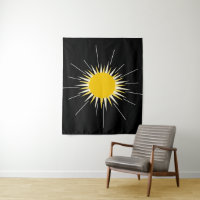 bright yellow radiant shining sun pattern