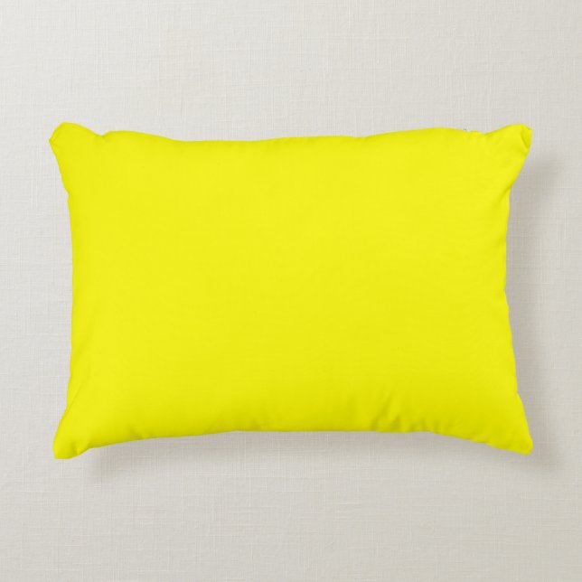 Bright yellow (solid colour)  accent pillow (Front)