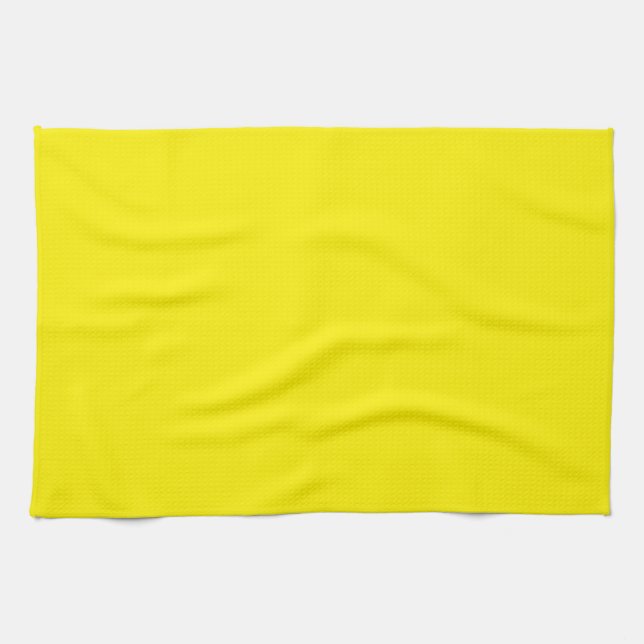 Bright Yellow Solid Colour Blank Template Custom Kitchen Towel (Horizontal)