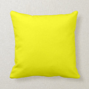 Bright yellow (solid colour)  throw pillow