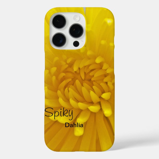 Bright Yellow Spiky Dahlia Close-Up Photograph Case-Mate iPhone Case (Back)