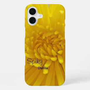 Bright Yellow Spiky Dahlia Close Up Photograph iPhone 16 Plus Case