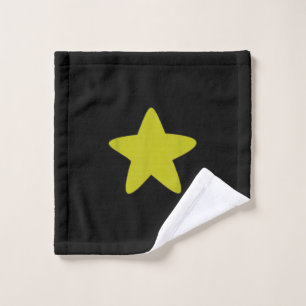 Bright Yellow Star Belly Shirt, Distressed Gold St Wash Cloth