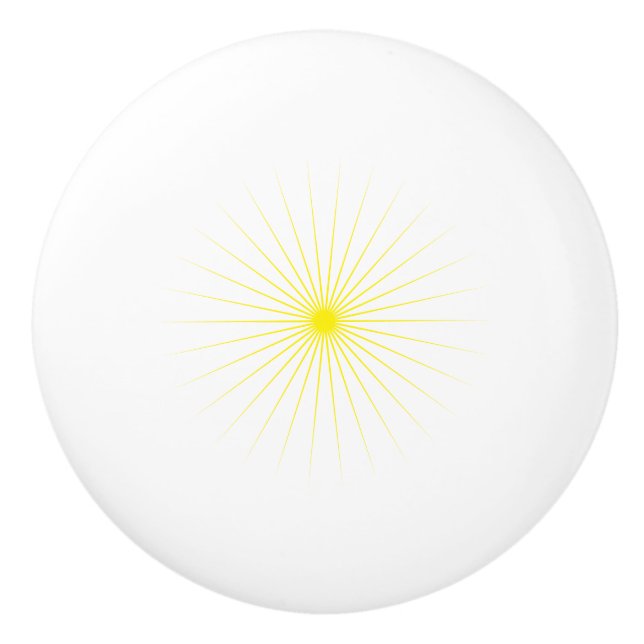 Bright Yellow Star Mark on Stylish Ceramic Knob (Front)