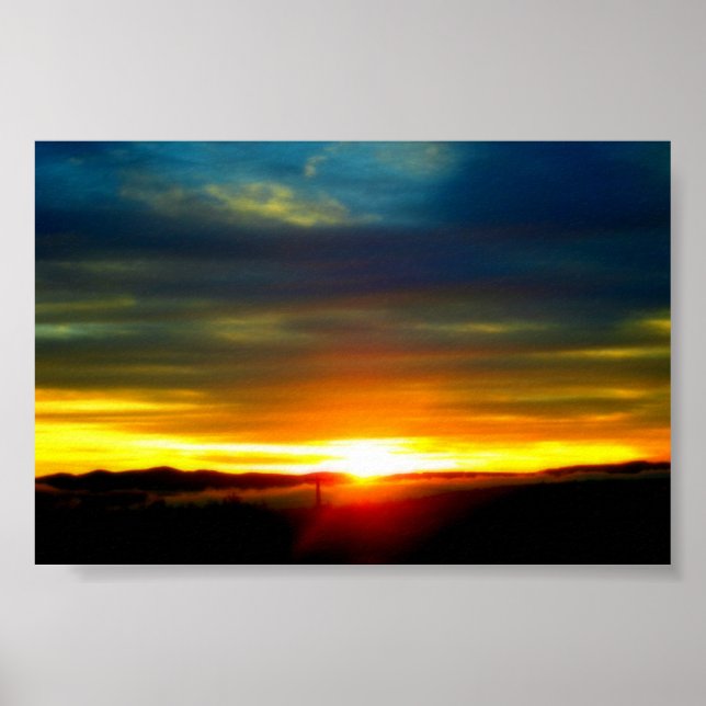 Bright yellow Sunset. Poster (Front)