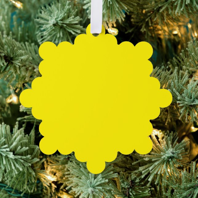 Bright Yellow Superfine Eggshell Paper Ornament Card (Insitu (Tree))