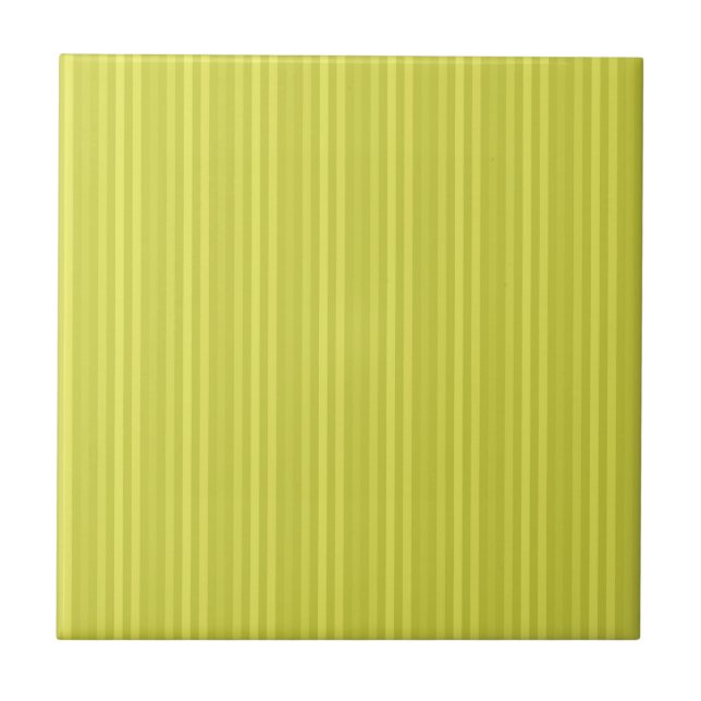 Bright Yellow Vertical Stripes Tile (Front)