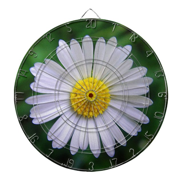 Bright yellow-white daisy dartboard (Front)