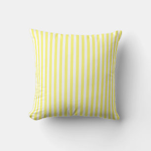 Bright Yellow & White Stripes and Windowpane Throw Pillow
