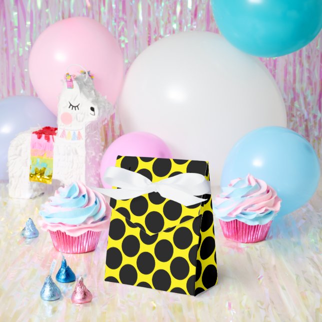 Bright Yellow with Black Dot Style Tent 4x2x5 Favor Box (Party)