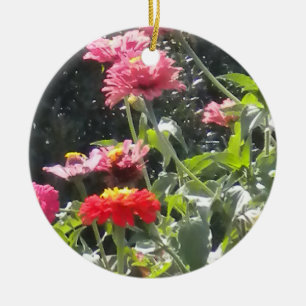 Bright Zinnias Ornament