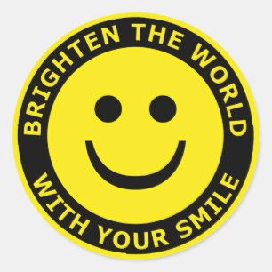 Brighten The World With Your Smile Classic Round Sticker