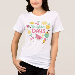 Brighter Days Summer Fruits Illustration Tri-Blend Shirt
