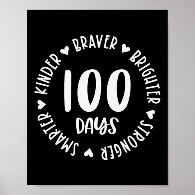 Brighter Stronger Smarter Kinder 100 Days Of Schoo Poster (Front)