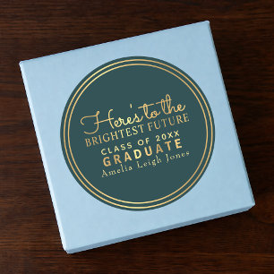 Brightest Future Gold Graduate Envelope Sticker