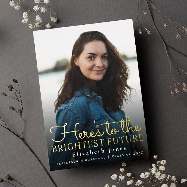 Brightest Future Gold Script Graduation Photo (Creator Uploaded)