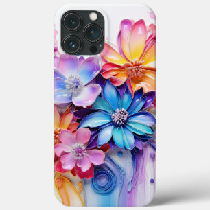 BRIGHTLY COLORED 3D LOOK FLOWERS  iPhone 13 PRO MAX CASE