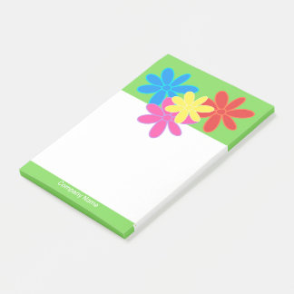 BRIGHTLY COLORED ABSTRACT FLOWERS GREEN BUSINESS  POST-IT NOTES