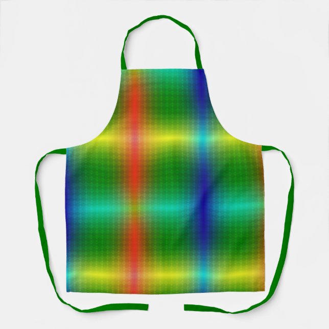 Brightly colored apron with a checkered pattern  (Front)