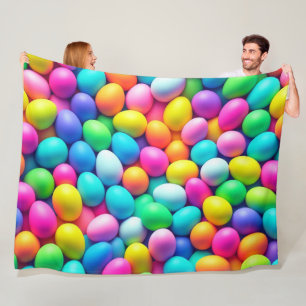 Brightly colored Easter Egg/Spring  Fleece Blanket