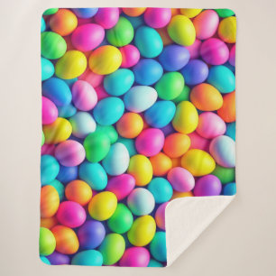 Brightly colored Easter Egg/Spring  Sherpa Blanket