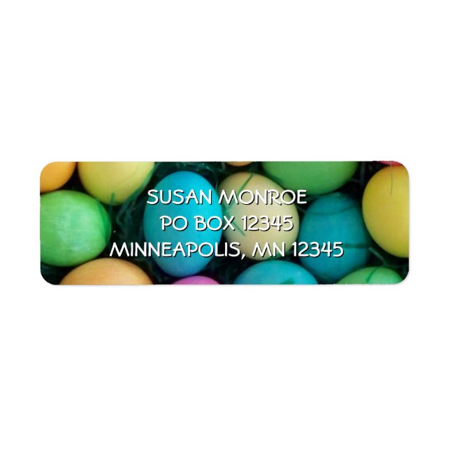 Brightly Colored Easter Eggs in Basket Photo (Devant)