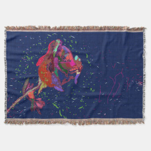 Brightly Colored Flower Throw Blanket